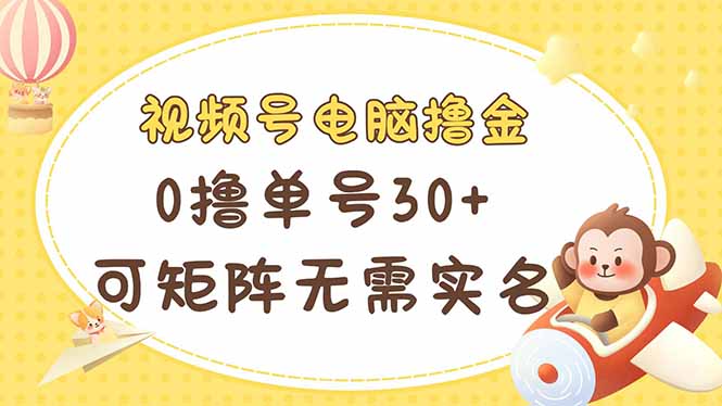 （14220期）视频号电脑撸金 0撸单号30+ 可矩阵 无需实名多号多得-恒屹网络轻创终点站