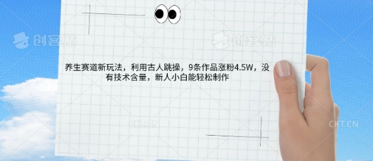 AI养生赛道新玩法，10条作品涨粉5.2W，操作简单，新人小白能轻松制作-恒屹网络轻创终点站