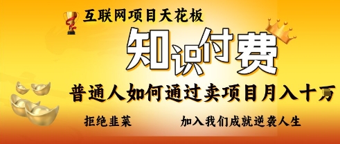 互联网项目天花板，知付付费项目，普通人如何通过卖项目月入十个，拒绝韭菜【揭秘】-恒屹网络轻创终点站