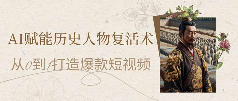 （14311期）AI赋能历史人物复活术：从0到1打造爆款短视频-恒屹网络轻创终点站