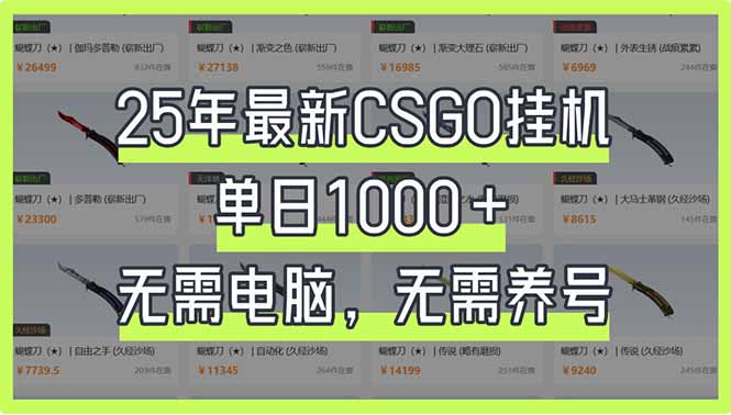 （14178期）25年最新CSGO挂机系统，单日1000+，无需电脑，无需养号，0基础可上手-恒屹网络轻创终点站